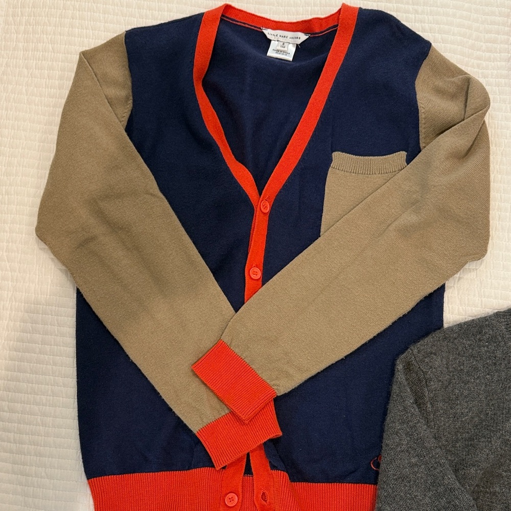 Assorted cardigans and sweater boy size 8